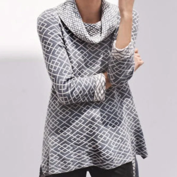 ANTHRO MOTH GRAY COWLED GALENA PULLOVER SWEATER - Picture 1 of 8